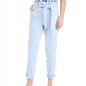 Women’s size 12 crown and Ivy paper bag pants blue beach clouds